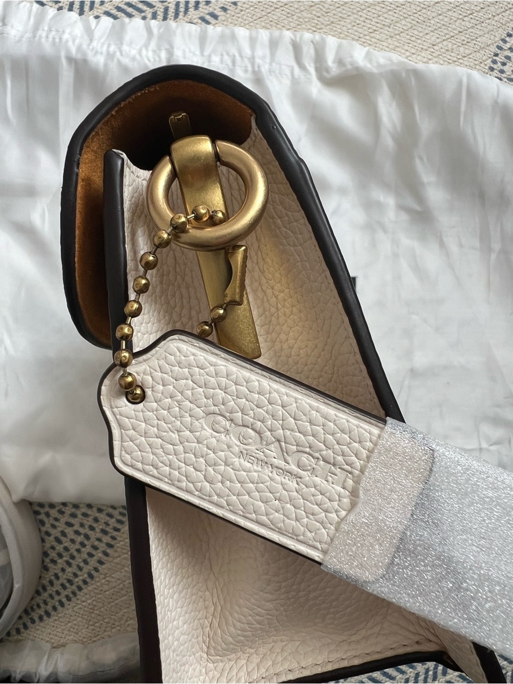 NWT COACH Leather TABBY 26 SHOULDER BAG IN CHALK - Picture 10 of 13